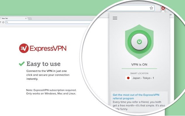 ExpressVPN piedāvā stabilu Chrome VPN paplašinājumu
