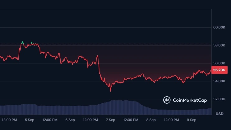 Bitcoin-vērtība-samazinājās-līdz-pat-$52.850