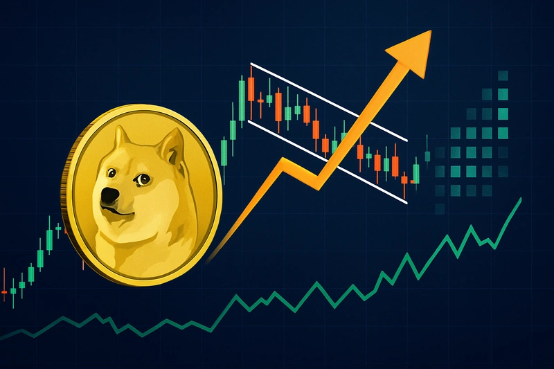Dogecoin cena tuvojas 0,22 dolāriem, jo 55 miljoni dolāru DOGE īsās pozīcijas tiek likvidētas