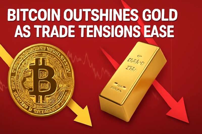 Bitcoin pārspēj zeltu, mazinoties tirdzniecības spriedzei